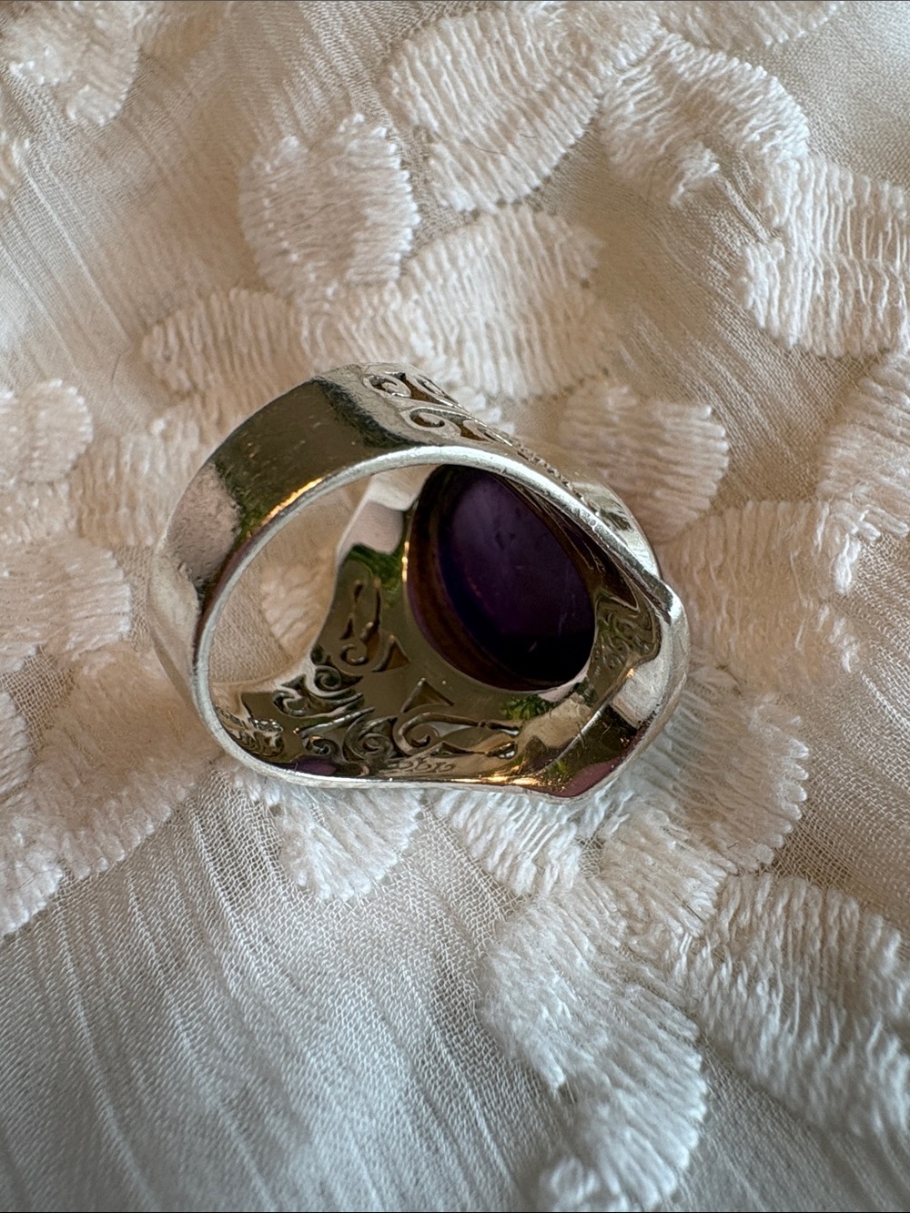 SILPADA amethyst cabochon and .925 Sterling Silver statement ring. - Picture 5 of 6